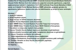 03.07.2025 tarihinde yapılacak olan Çağdaş Mali Müşavirler Grubu Derneği 1. Olağan Genel Kurul Toplantısı Gündemi.